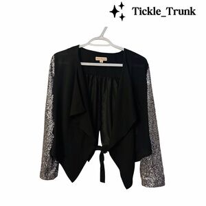 🔥 Dani Collection Black Sheer Shrug with Silver Sequins